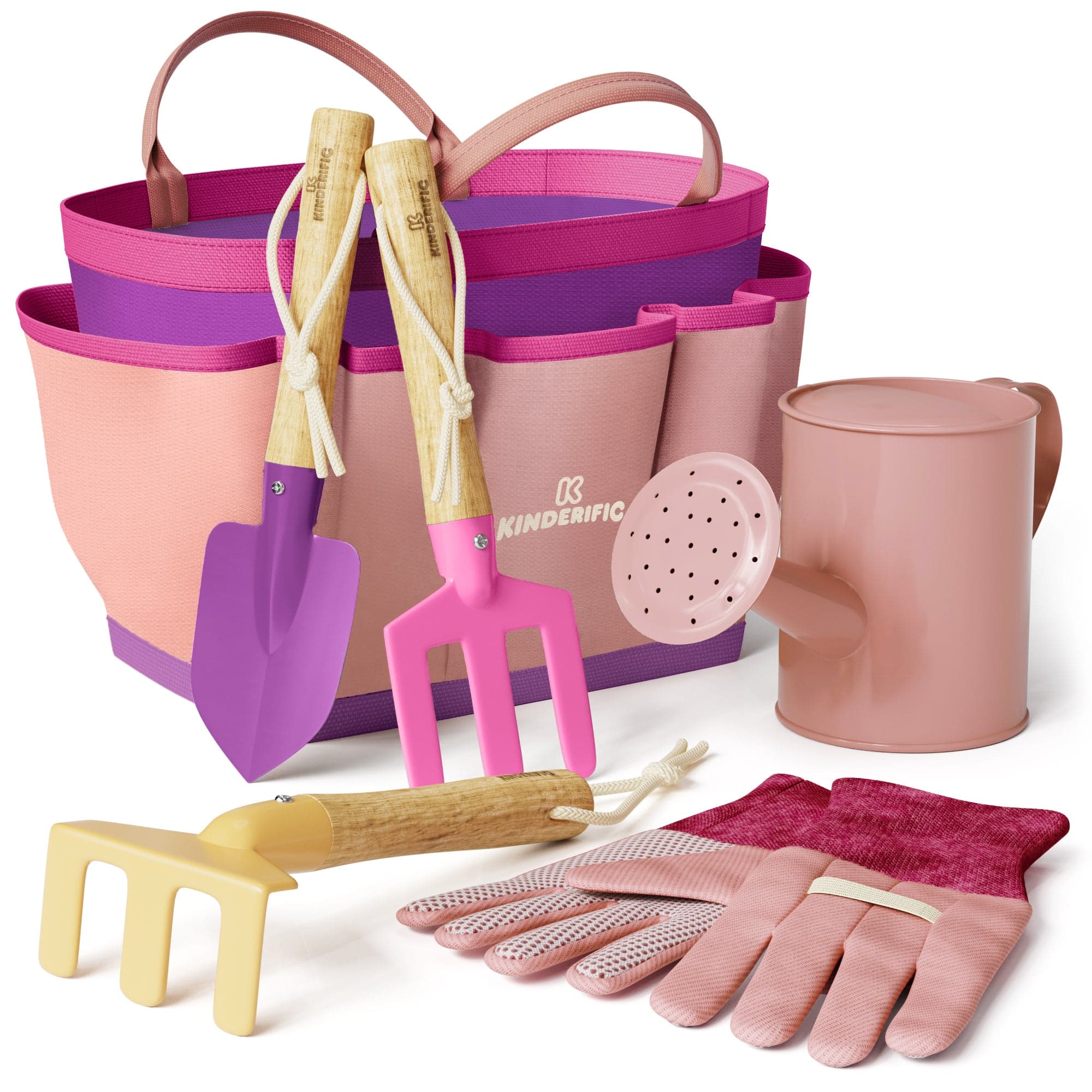 Kinderific Gardening Tool Set for Kids, Pink