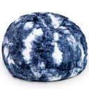 Faux Fur - Blue & White Print