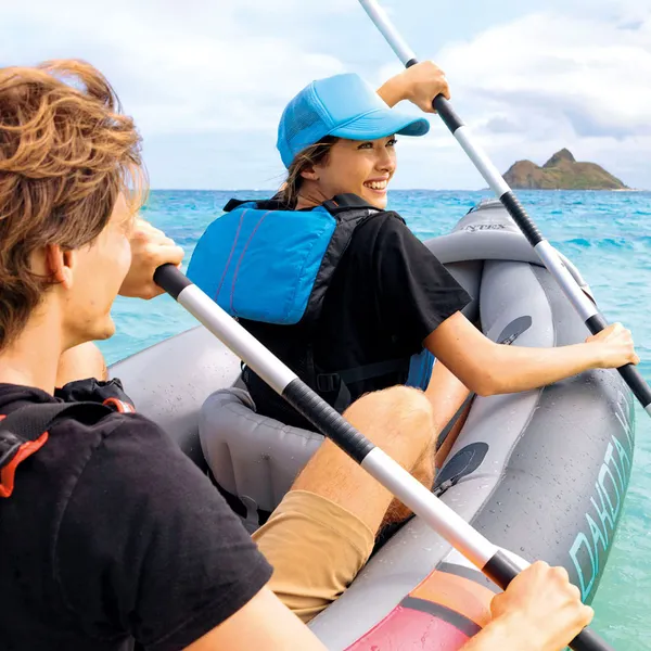 INTEX 2-Person Inflatable Kayak Set, Dakota K2 with 86in Oars and Pump - Image 2