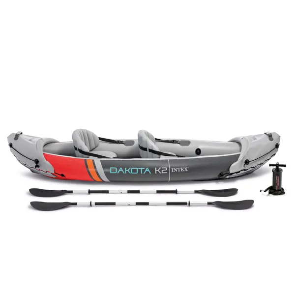 INTEX 2-Person Inflatable Kayak Set, Dakota K2 with 86in Oars and Pump - Image 6