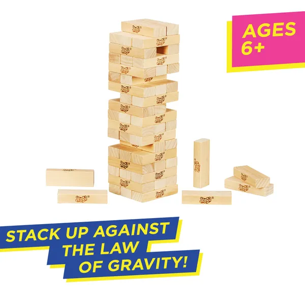 Jenga Game | The Original Wood Block Game with Genuine Hardwood Blocks | Stacking Tower Game | Ages 6+ | 1 or More Players | Party Games for Kids | Family Games - Image 2