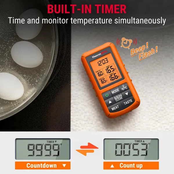 ThermoPro TP20 500FT Wireless Meat Thermometer with Dual Meat Probe, Digital Cooking Food Meat Thermometer Wireless for Smoker BBQ Grill Thermometer - Image 8