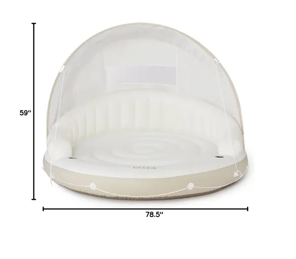 INTEX 58292EP Canopy Island Inflatable Pool Float: Comfortable Lounge Surface – Built-in Cup Holders – Detachable Sunshade – 440lb Max Weight Capacity – 78.5" x 59" - Image 10