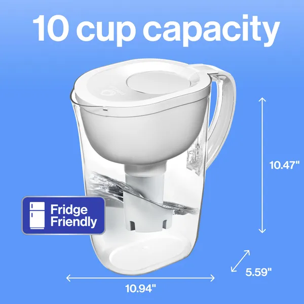 Brita Large Water Filter Pitcher for Tap and Drinking Water, Includes 1 Standard Filter, BPA-Free, Lasts Two Months, 10-Cup Capacity, Bright White - Image 4