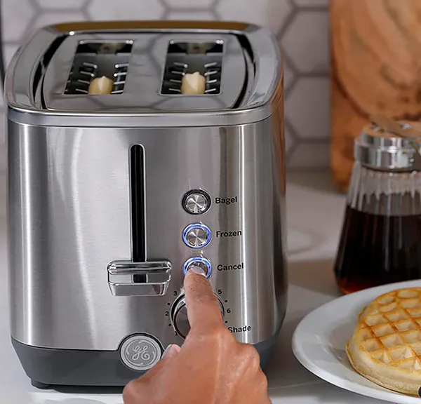 GE 2 Slice Stainless Steel Toaster, Extra Wide Slots for Toasting Bagels, Breads, Waffles & More, 7 Adjustable Shade Settings, Removable Crumb Tray, Countertop Kitchen Essentials, 850 Watts - Image 6