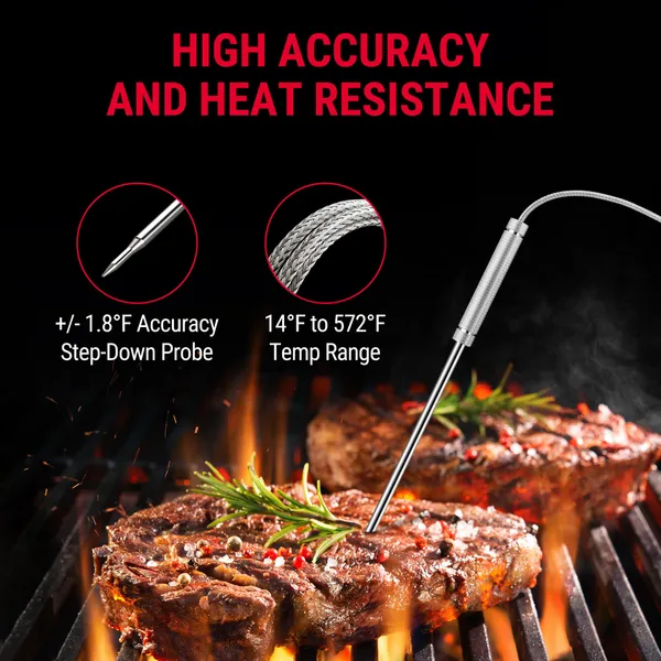 ThermoPro TP20 500FT Wireless Meat Thermometer with Dual Meat Probe, Digital Cooking Food Meat Thermometer Wireless for Smoker BBQ Grill Thermometer - Image 5