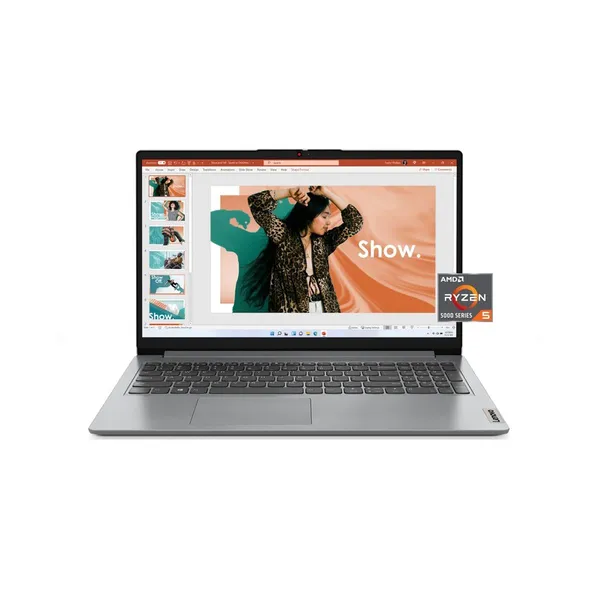 Lenovo IdeaPad 1 Laptop, 15.6” FHD Display, AMD Ryzen 5 5500U, 8GB RAM, 512GB SSD, Windows 11 Home, 720p Camera w/Privacy Shutter, Smart Noise Cancelling, Cloud Grey - Image 2