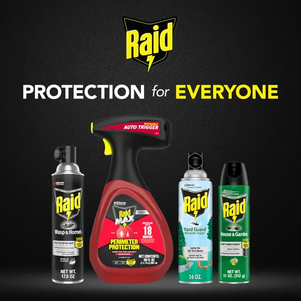 Raid Wasp & Hornet Killer Spray, Bug Killer Kills the Entire Nest, 14 Oz, 2 Count - Image 12