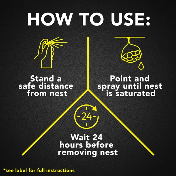 Raid Wasp & Hornet Killer Spray, Bug Killer Kills the Entire Nest, 14 Oz, 2 Count - Image 7