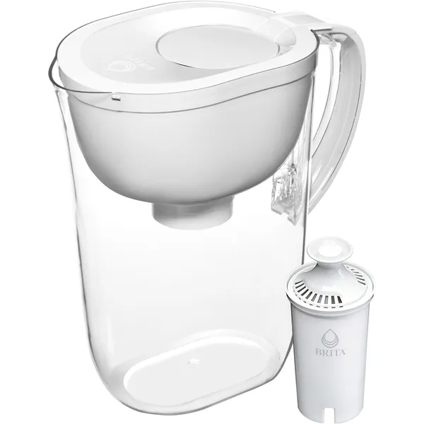 Brita Large Water Filter Pitcher for Tap and Drinking Water, Includes 1 Standard Filter, BPA-Free, Lasts Two Months, 10-Cup Capacity, Bright White - Image 3