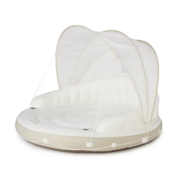INTEX 58292EP Canopy Island Inflatable Pool Float: Comfortable Lounge Surface – Built-in Cup Holders – Detachable Sunshade – 440lb Max Weight Capacity – 78.5" x 59" - Image 7